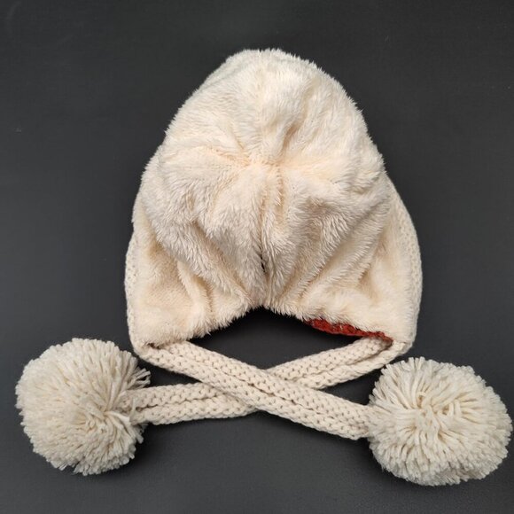 Women Red Beige Winter Peruvian Cover Ears Beanie Hat Ear Flaps Sherpa Ski Snow - Picture 3 of 9